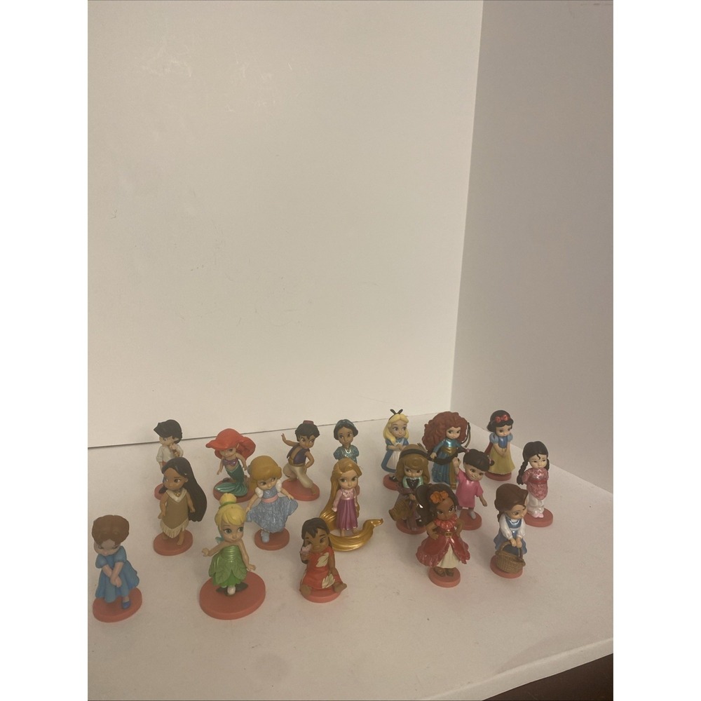 Disney Animators Collection Mini Princess Figures 3" Cake Topper Doll Lot of 18